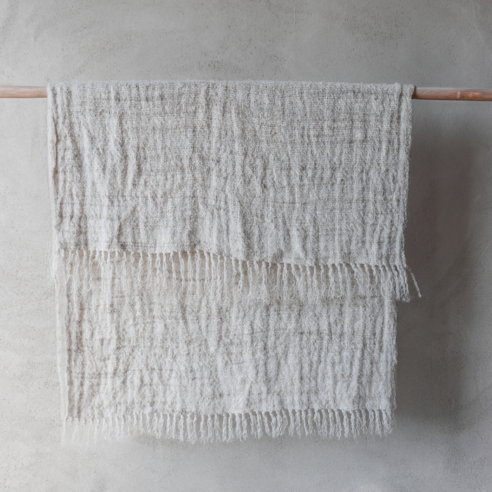 Wabi Linen Throw | Ivory