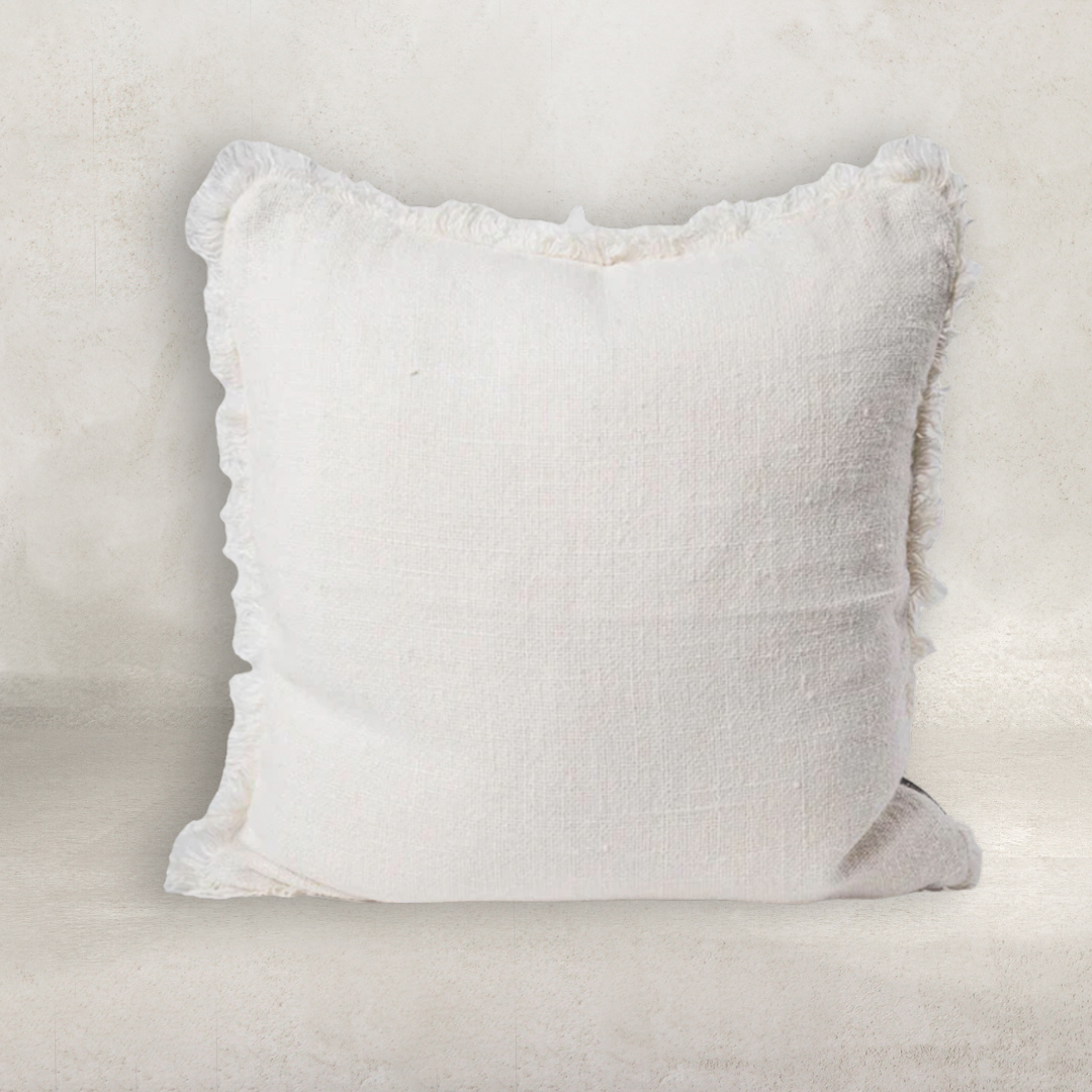 Bedouin Fringe Cushion | Ivory