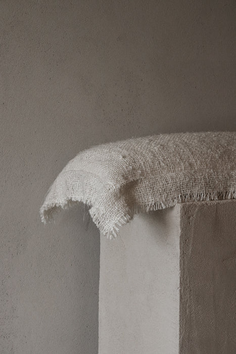 Awa Banana Silk Cushion | Long Lumbar | White