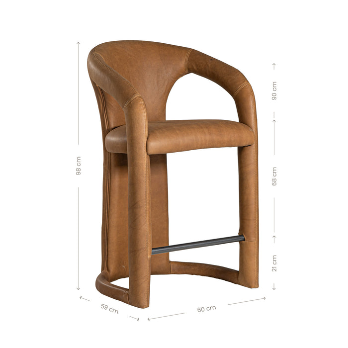 Fikile Barchair | Leather | Cera Brown