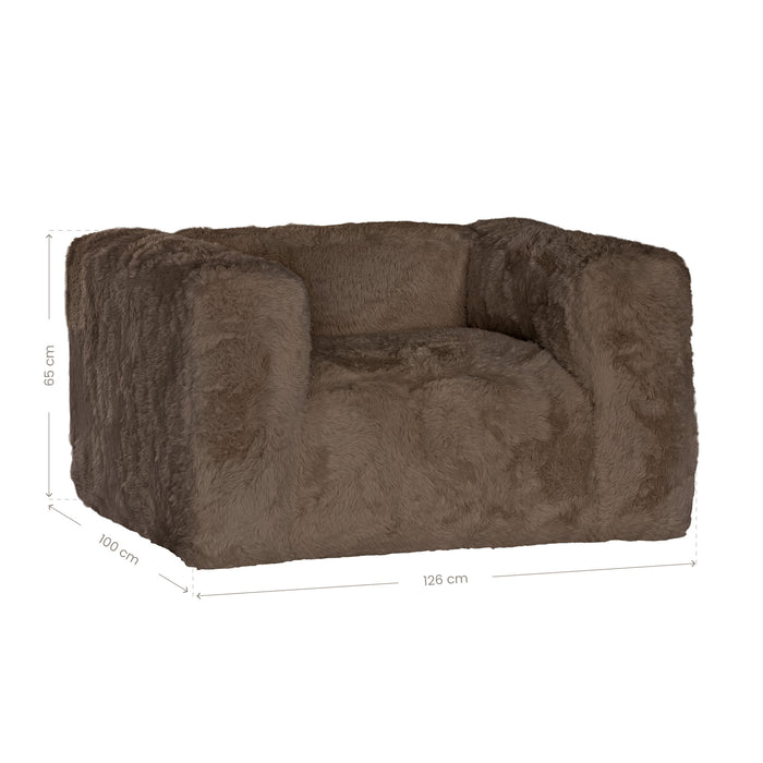 Harlow Fur Luxe Sofa | One Seater