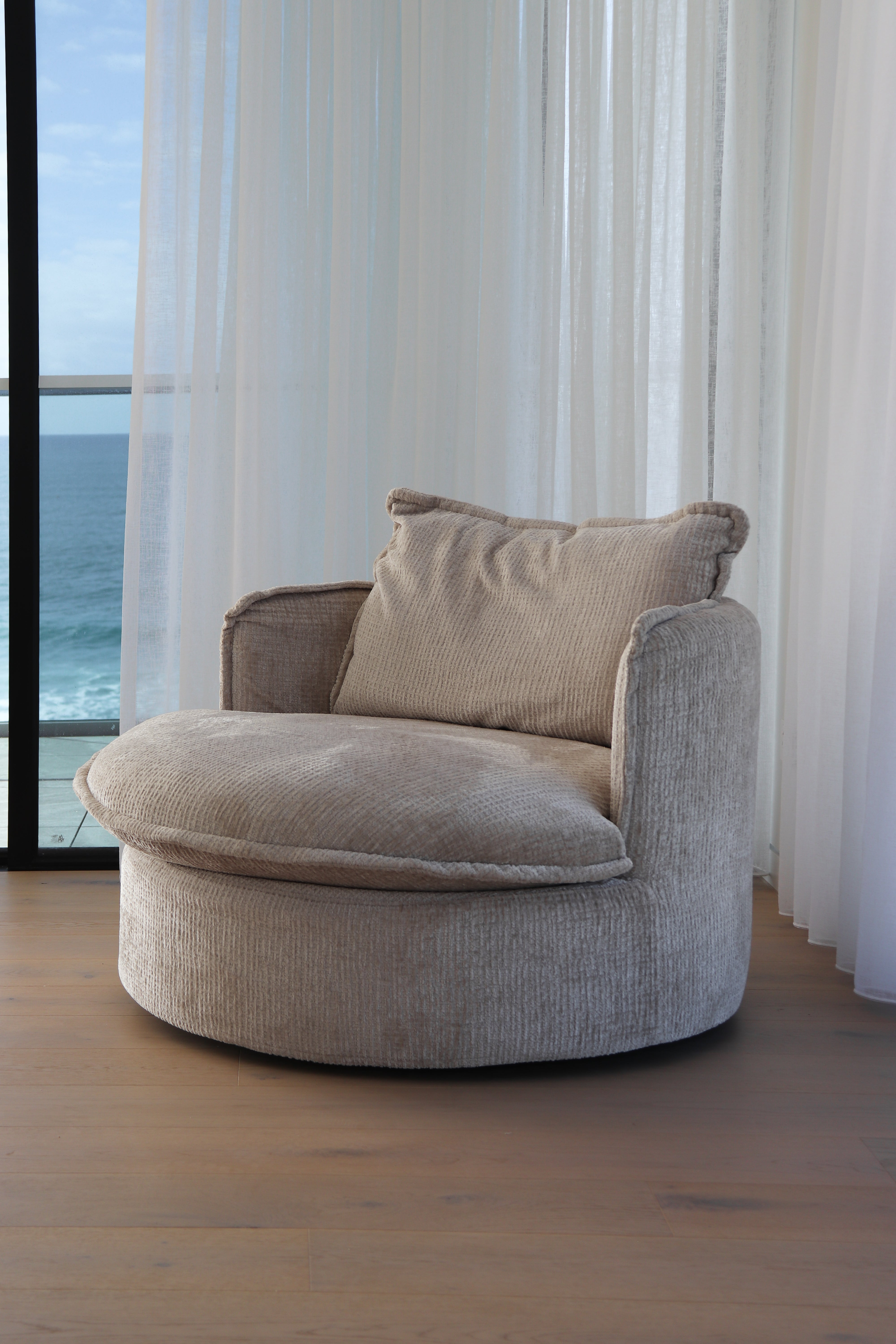 Sabora Swivel Chair | Sand Mirage
