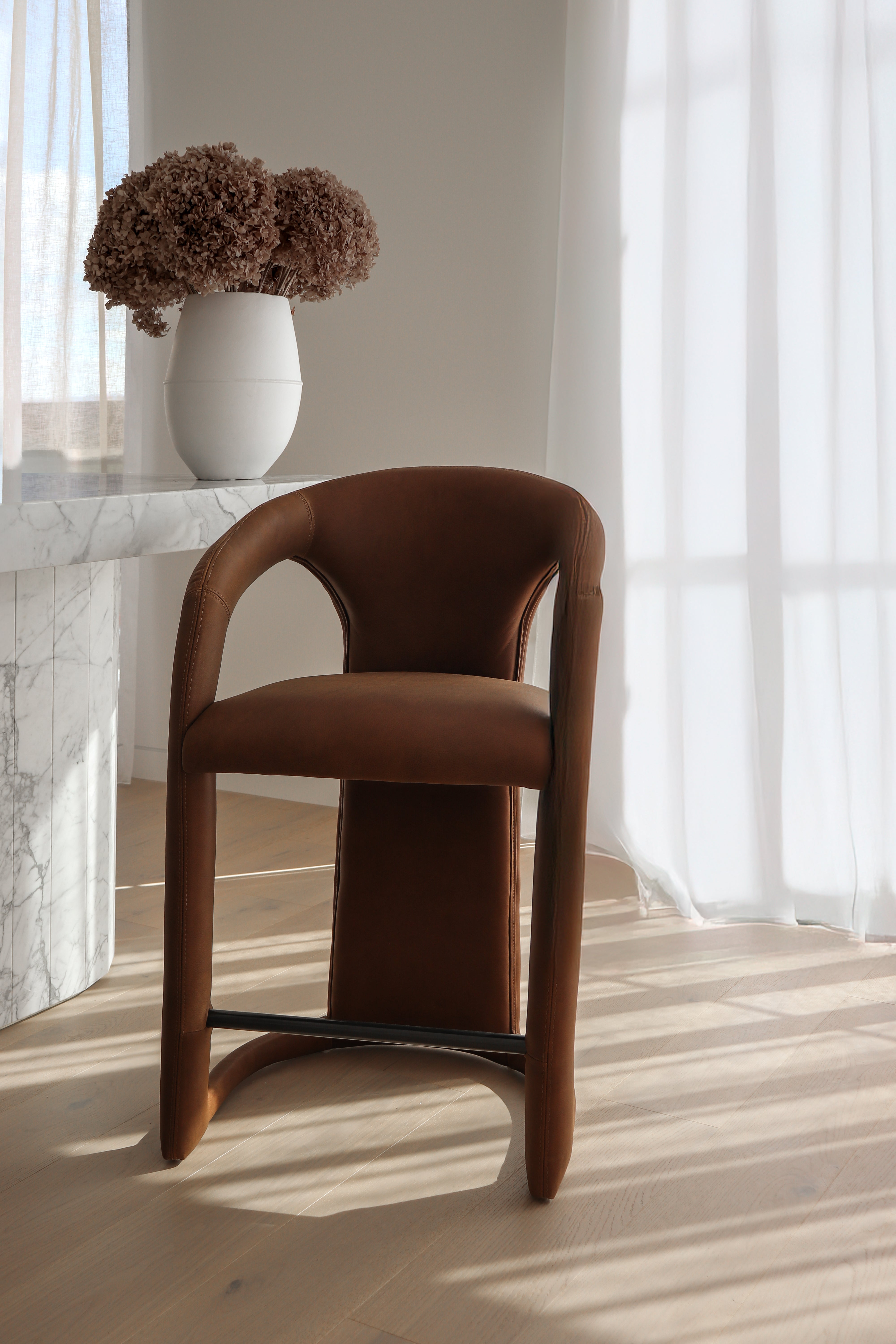 Fikile Barchair | Leather | Cera Brown