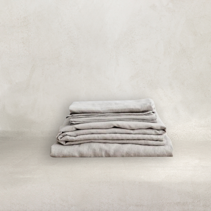 Linen Sheet Set | 4 Pc | Smoke Grey