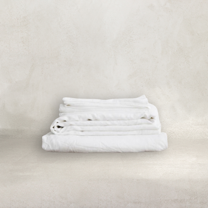 Linen Sheet Set | 4 Pc | White