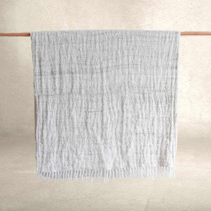 Wabi Linen Throw | Ivory