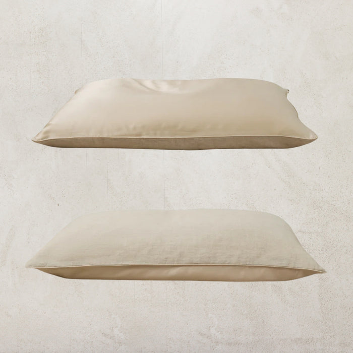 Silk / Linen Flip Pillowcase │ Natural