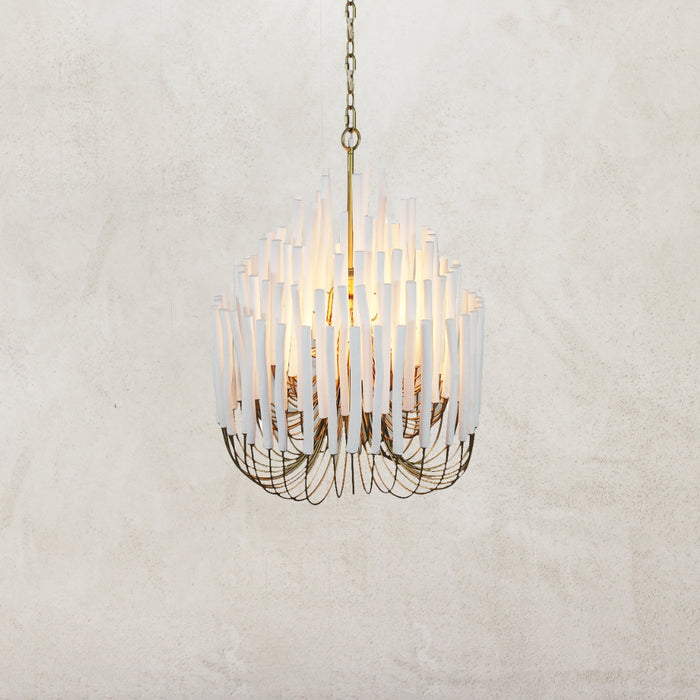 Wood Candlestick Pendant | Brass