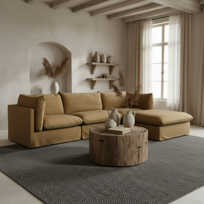 Solange Modular Sofa | 3 Seater with Ottoman