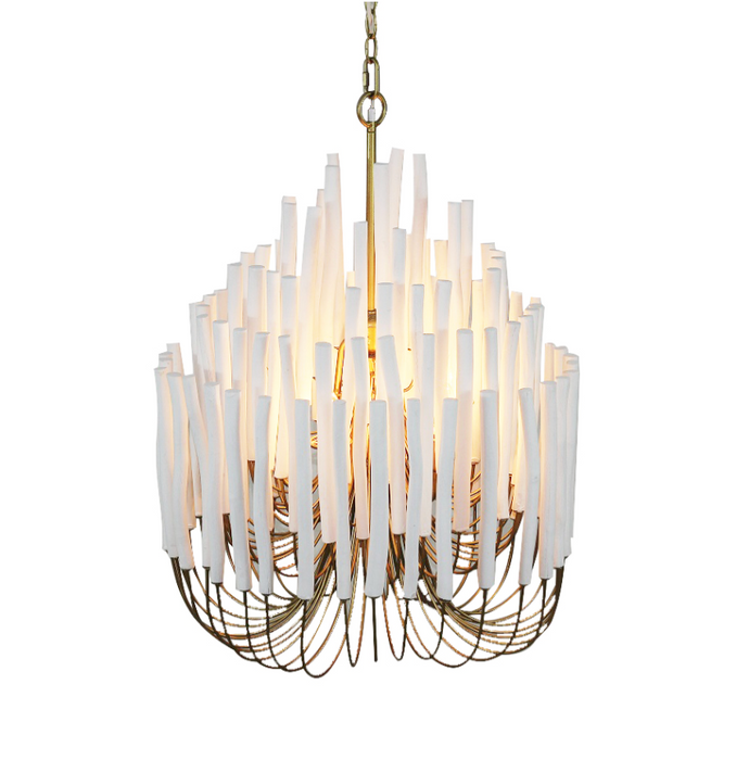 Wood Candlestick Pendant | Brass