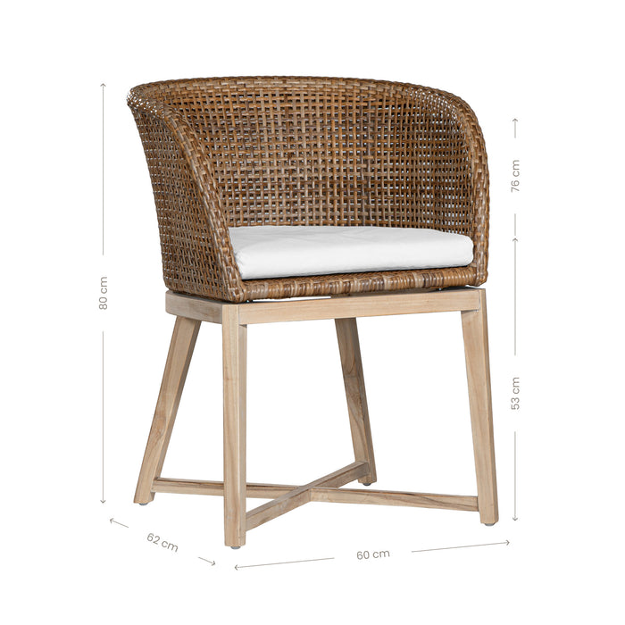 Tula Dining Chair | PolyRattan | Natural