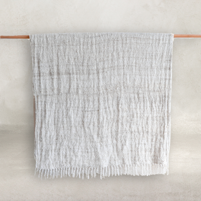 Wabi Linen Throw | Ivory