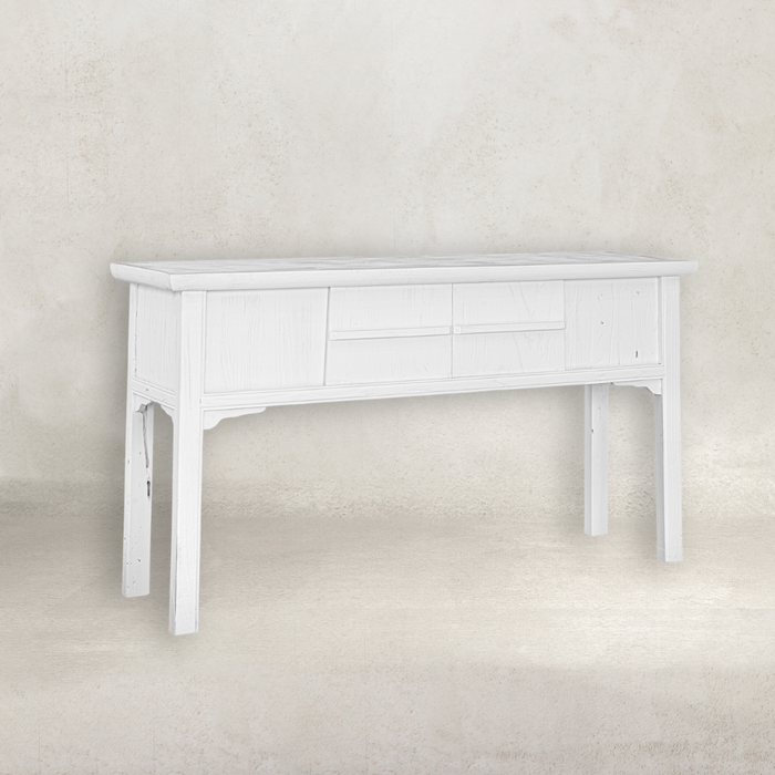 Bamboo Console Table | White