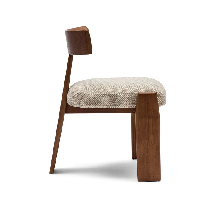 Daario Dining Chair Tusk Beige Walnut