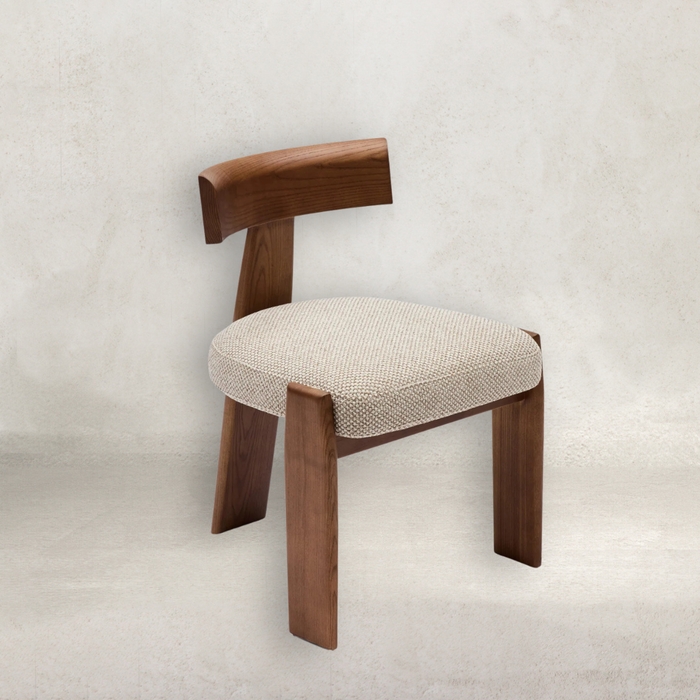 Daario Dining Chair Tusk Beige Walnut