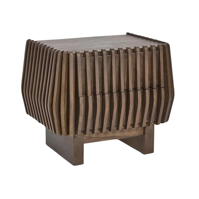 Holstein 2 Drawer Bedside Dark Walnut