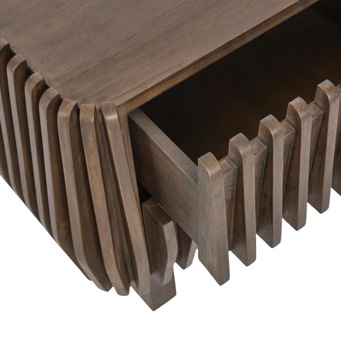 Holstein 2 Drawer Bedside Dark Walnut