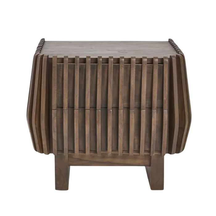 Holstein 2 Drawer Bedside Dark Walnut