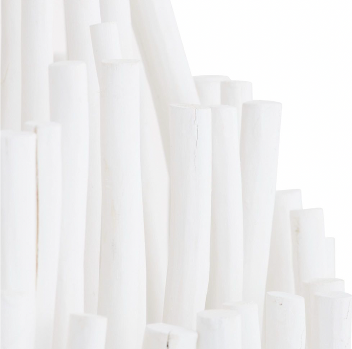 Wood Candlestick Chandelier | White