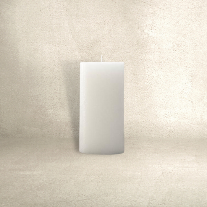 WHITE TEXTURED PILLAR CANDLE - MED